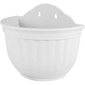 Vase mural en demi-cercle pot de fleur mural en plastique pot de fleur ext&eacute;rieur Blanc