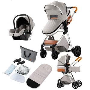 Poussette combinées 3 en 1 Magic ZC Poussette pliage automatique Poussette de luxe cosy voyage Système de voyage léger Sac à maman
