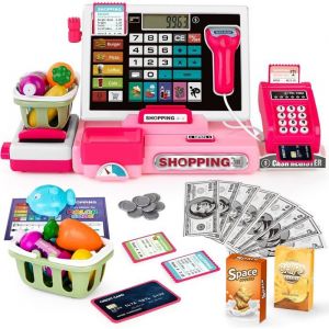 2025 Caisse enregistreuse pour Enfant Jouet Caisse enregistreuse avec Vraie Calculatrice pour Enfants-JouetScannerCarte de cr&eacute;dit