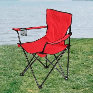 MENGDA-Chaise Pliante dext&eacute;rieur-Chaise pliante portable pour camping-Avec accoudoirs Porte-gobelet-Pour camping p&ecirc;che plage