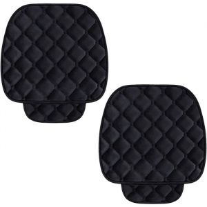 2 Pi&egrave;ces Coussin de Voiture en VeloursCouvre Siege Auto ConfortHousse Siege Voiture UniverselProtection Siege Voiture AvantNoir
