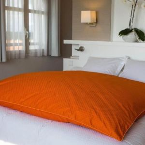 Édredon gonflant - CASTEX COUETTES NATURELLES - Jacquard orange - 140x160 cm - 90% duvet neuf