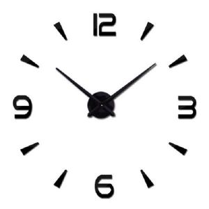 Horloge murale - Ikonka - Grande 80-120cm - Noir - 4 chiffres - Design moderne