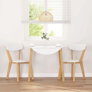 Chaises de salle &agrave; manger en bois massif - vidaXL - 2 pi&egrave;ces - Bois dh&eacute;v&eacute;a massif - Naturel et blanc - 475x53x795 cm