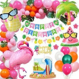 Arche Ballon Anniversaire Tropicaux Hawaii Ballon Guirlande Arch Anniversaire Fille Tropicale Ballon Tropical Flamant Rose