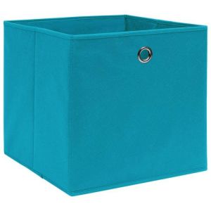 SALE 2025Cubes de rangement - Bo&icirc;tes de rangement - Lot de 4 - Tissu intiss&eacute; 28x28x28 cm Bleu azur&eacute; chill762695