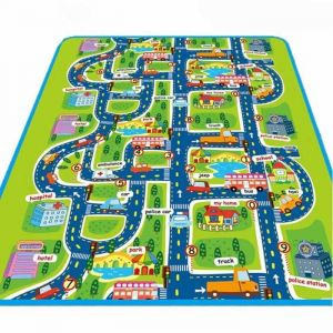 Tapis de Jeu Rectangle Géant Circuit Voiture de Course - Marque - Modèle - Vert - Bébé