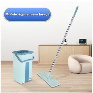 SEAU - PRESSE Balai Serpillere Auto &agrave; T&ecirc;te Pivotante 360&deg; avec R&eacute;servoir - Conception de s&eacute;paration s&egrave;che et humide