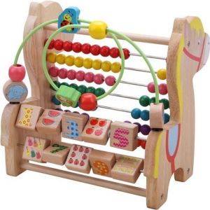 Centre dactivités en Bois Cube BébéLabyrinthe Perle Mathématiques Montessori Jeu Boulier Jouets éducatifs pour Enfants M373