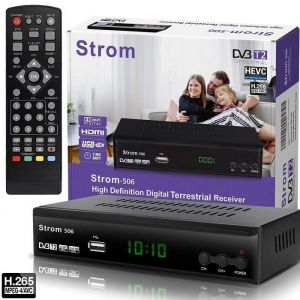 Strom 506 DVB-T2 R&eacute;cepteur Num&eacute;rique D&eacute;codeur TNT Terrestre  ✓DVB-T / DVB-T2 ✓ Full HD ✓MPEG 2 ✓MPEG 4 ✓H.265 ✓1080i ✓1080