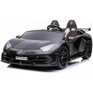 Voiture &eacute;lectrique 2 places 2 x 12V Lamborghini Aventador SVJ DRIFT Noire - Pack Luxe