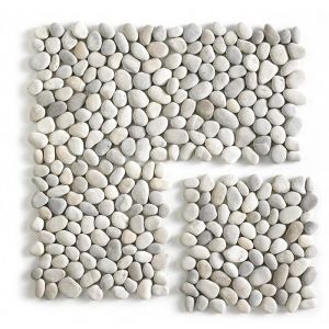 Carrelage de mosaïque (Boite de 1m²)/Galet de mer / Maille décorative aspect pierre coloris marron mat - 33 x 33 cm