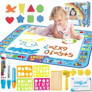 Tapis Doodle Enfant Tapis Dessin Eau 100*80cm Magic Matte Jouets Educatifs pour Enfants Cadeau pour Garcons Filles Lettres