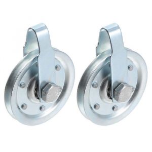 Roue roulette SOURCING MAP 2 Kits 76mm OD Poulie de Porte de Garage pour Système de Porte de Garage Tonalité Argenté