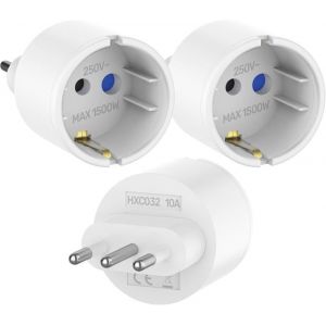Adaptateur de Voyage Italie 3 paquetsAdaptateur Prise ItaliePrise de Voyage France vers ItalieAdaptateur de Prise Italie Type L