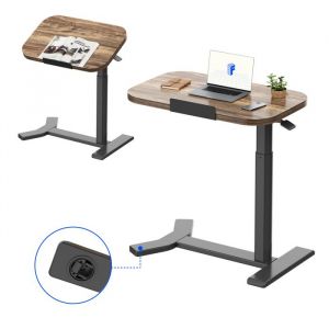 FlexiSpot Table dappoint H5 &ndash; Bureau R&eacute;glable en Hauteur avec Plateau Inclinable Table de Lit Mobile pour Canap&eacute; Marron