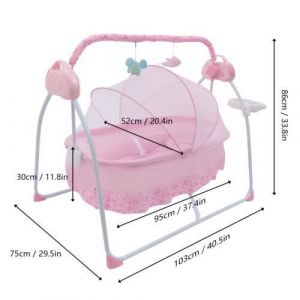 Pliable Musique Automatique berceau électrique berceau berceau berceau berceau berceau matelas + filet rose