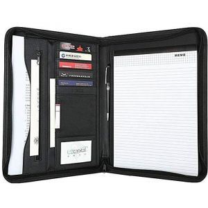 Chemise Portfolio A4 en cuir PU Porte-document pour bureauagenda daffaires Dossier de conférence Organiseur de fichiers bloc-notes