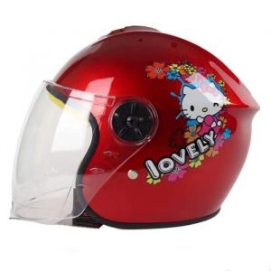 Casque moto enfant scooter casque protection pour fille garçon avec motif chat