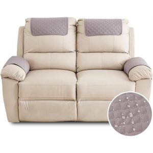 Housse de Fauteuil 2 Place Canapé Appuie-Tête Réversible Protégé CanapeCouvre Canapé avec AccoudoirsProtege Canape Impermeable