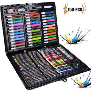 150 Sets de DessinMalette de Coloriage Enfants Aquarelle Crayon Enfants Dessin Kit Crayons de Couleur Ensemble Crayon Peinture Pro