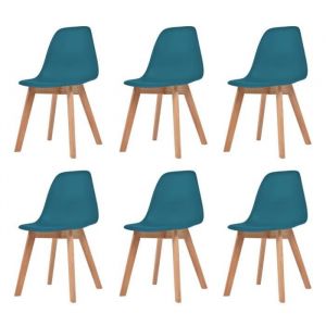 Chaises de salle à manger 6 pcs Turquoise Plastique - SALUTUYA - TJ55128