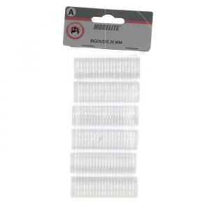 bigoudis scratch auto-fixants 20mm x6 Blanc