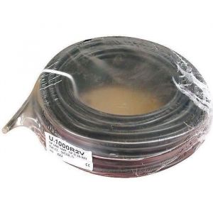 C&acirc;ble rigide U1000 R2V - ELECTRALINE - 3x1.5 mm&sup2; - noir - 50 m