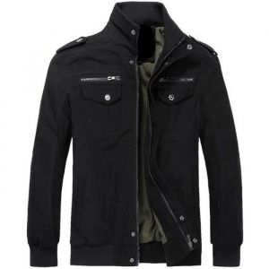 Blouson Homme Coton Perfecto R&eacute;tro Militaire en tenue V&ecirc;tement Veste Uniforme Cargo Pardessus Masculin Noir Jacket Grande taille