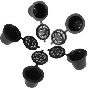 5pcs Rechargeables réutilisable Café Capsule Filtre Compatible avec Nespresso (avec une cuillère à café)