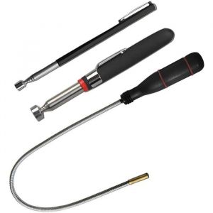 3 Pcs Aimant TelescopiqueMagn&eacute;tiques T&eacute;lescopiques60CM Outil de Ramassage Magn&eacute;tique Flexible Tige R&eacute;cup&eacute;rateur Aimant&eacute;e