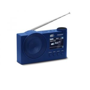 Radio num&eacute;rique DAB+ FM Bluetooth et r&eacute;veil - bleue