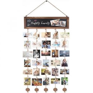 Cadre Photo Mural P&ecirc;le M&ecirc;le Photos avec Porte Photos Pinces D&eacute;coration Maison et Cadeau Mariage Anniversaire