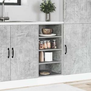 RemiseArmoire de plancher Riga - Buffet Bahut de cuisine/Meuble bas - gris béton 40x445x815cm JILIMAISON2025 5184249