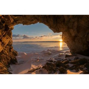 Papier Peint Photo INTISS&Eacute;-(184396)-GROTTE DE PLAGE DE COAST PLAGE-350x260cm-7 l&eacute;s-Mural Poster G&eacute;ant XXL-Mer Beach Mer Oc&eacute;an