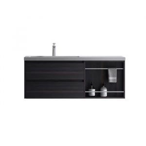 Mai & Mai Meuble de salle de bain gris fonc&eacute; avec lavabo meuble sous vasque 120x46x49cm meuble suspendu avec 2 tiroirs