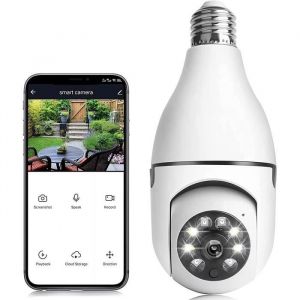 Cam&eacute;ra Ampoule 1080P Cam&eacute;ra De S&eacute;curit&eacute; Domestique Sans Fil Avec Wifi 24 Ghz Cam&eacute;ra De Surveillance Intelligente &Agrave; 360 Deg[O1760]
