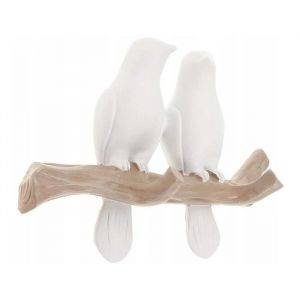 Patère - ZVD - Design oiseau sur arbre - Caoutchouc écologique - Blanc - Décoration murale - Entrée