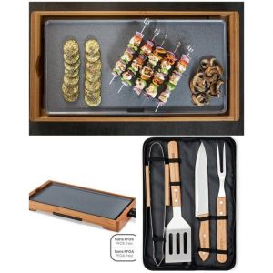 Plancha - LIVOO - 2200W - Rev&ecirc;tement antiadh&eacute;sif - Bac r&eacute;cup&eacute;rateur - Plaque amovible 50x245cm