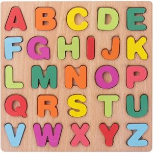 Puzzle en Bois Alphabet Alphabet JouetJouets &Eacute;ducatifs ABC Alphabet Puzzle en Bois Tridimensionnel 3D Blocs en Forme de Lettres