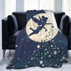 Jet&eacute; de lit doux F&eacute;e Clochette et f&eacute;e volante Couverture chaude couvre-lit pour couvre-lit