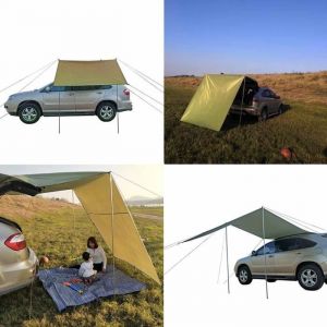 Tente de coffre de voiture - SURENHAP - Modèle Vert militaire - 300x150cm - Imperméable - 5 places