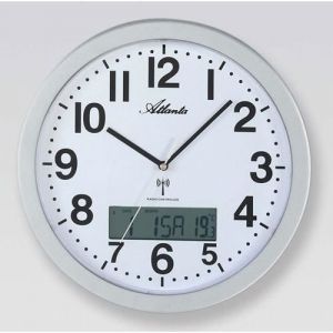 Horloge murale - Atlanta - 4380-19 - Argenté - 30 cm - Mouvement radio silencieux