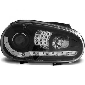 Paire de feux phares VW Golf 4 97-03 Daylight led noir cligno led (WB2)