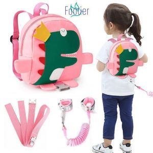 Harnais de S&eacute;curit&eacute; Enfant Sac &agrave; Dos 1.5m Anti perdu Ceinture pour b&eacute;b&eacute; R&ecirc;nes de s&eacute;curit&eacute; Laisse Bracelet Poignet Lien Laisse Rose