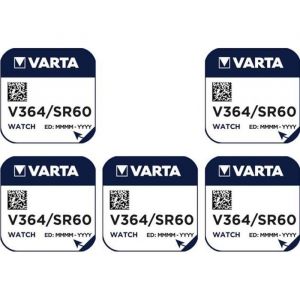 Varta 5 Piles oxyde argent V364 SR621 SR621SW 364 155V ( Accessoire alimentation ) -