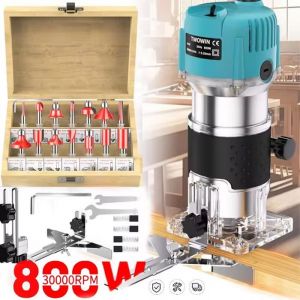 Machine de coupe &eacute;lectrique pliable travail de calcul fraisage gravure main bord de bois d&eacute;fonceuse tondeuse 800W 30000RPM