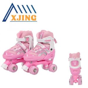 Patins &agrave; roulettes ajustables - XJING - Rose - Taille 32-37 - Confort et s&eacute;curit&eacute; - Pour enfants