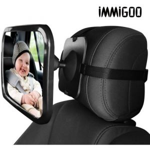 IMMIGOO - R&eacute;troviseur de Surveillance Pour B&eacute;b&eacute; Miroir de Voiture Auto Pour B&eacute;b&eacute; R&eacute;troviseur S&eacute;curit&eacute; Pour Si&egrave;ge Arri&egrave;re - Noir