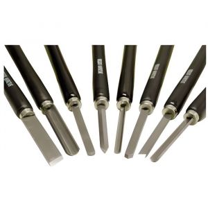 Coffret de 8 gouges de tournage HSS L. 370 mm H8TLG